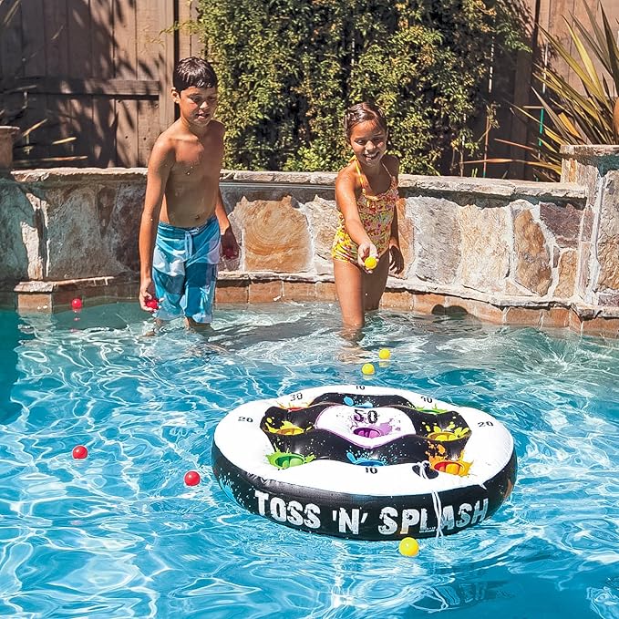 Poolmaster Toss 'N' Splash Inflatable Floating Game for Swimming Pools, Lawns, Decks
