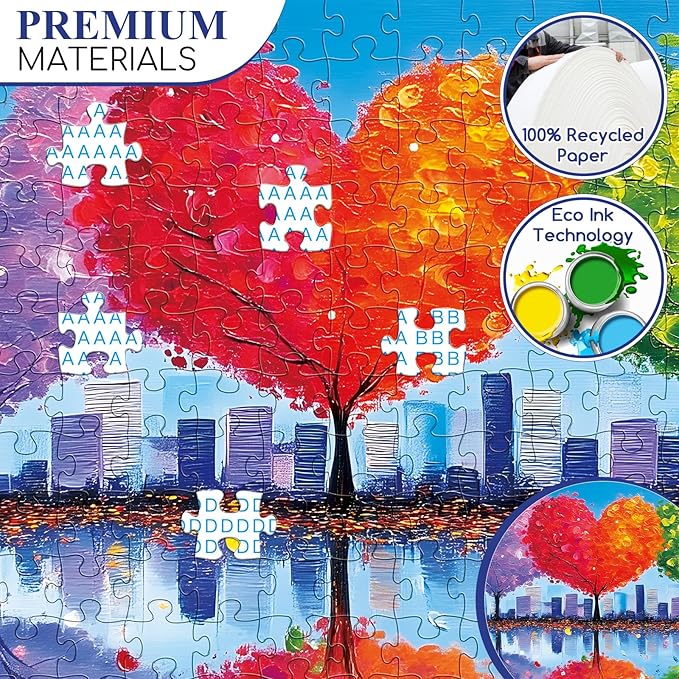 300 Piece Puzzles for Adults,Tree of Love Puzzle for Adults Kids Seniors,Large Piece Fun Puzzle for Kids Ages 8-10 10-12,Challenging Trees of Nature Seasons Puzzles Perfect for Game Nights,20.5x15 in