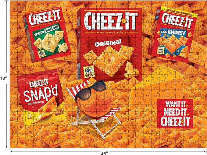 RoseArt - Snack Assortment - Cheez-It - 500 Piece Jigsaw Puzzle, Food-Themed Puzzle for Adults