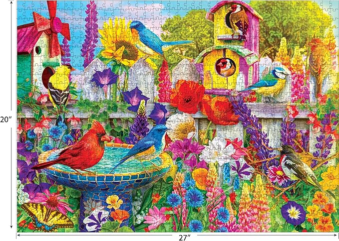 RoseArt - Kodak Premium - Bird Bath Garden - 1000 Piece Jigsaw Puzzle for Adults
