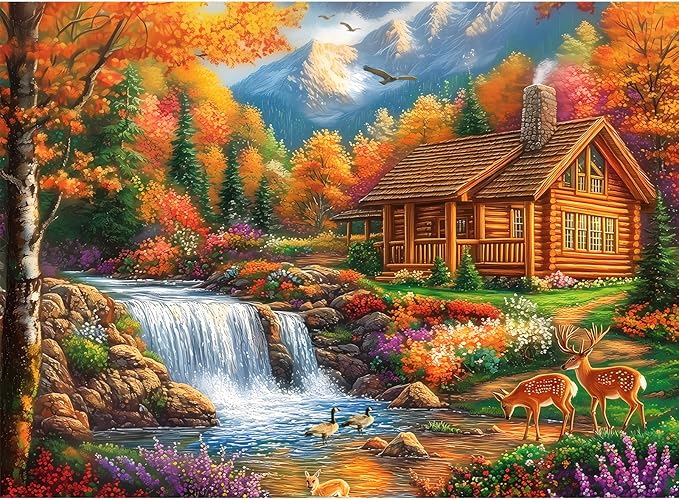 500 Pieces Puzzles for Adults,Alpine Serenity Jigsaw Puzzles,Fall Landscape Nature Puzzles 500 Pieces,Autumn Mountain Puzzle,Challenging Family Activity Great Gift Idea for Family Friends,20.5 X 15 in
