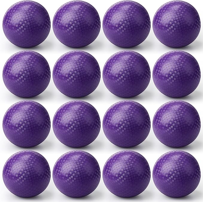 Jerify 12 Pcs Playground Balls Bulk 10 Inch Kickball Bouncy Balls for Kids Inflatable Bouncing Handball for Kids Adults Indoor Outdoor Games Gym Picnic Camp Yoga Exercise, Purple