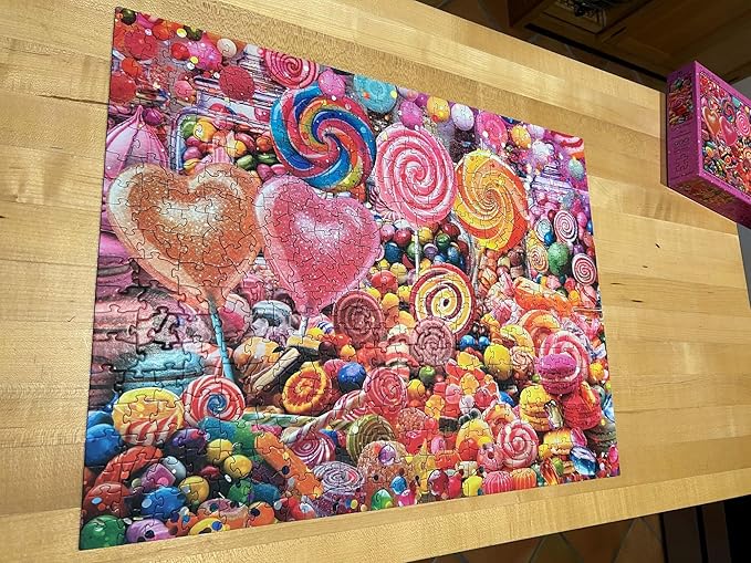 Crown Point Graphics Candy Shop 500 Piece Jigsaw Puzzle, Soft Touch Design, Made in USA