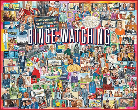White Mountain 1000 Piece Jigsaw Puzzle TV Shows Pop Culture Collage Puzzles with Large Pieces for Adults and Family 24"x30" - Binge Watching