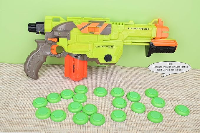 60 Pcs Nerf Refill Discs Bullet for Nerf Vortex Blaster Praxis Nitron Vigilon Proton Ammo
