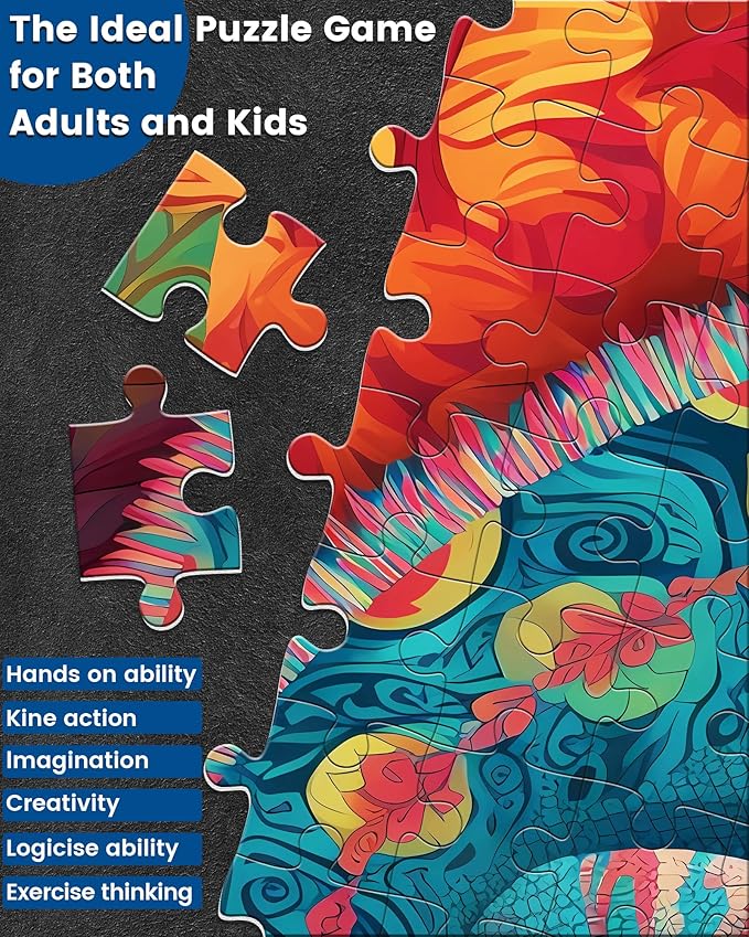 Jigsaw Puzzle 500 Pieces, Chameleon Puzzle, Puzzles for Adults 500 Pieces and up, Paper Jigsaw Puzzle for Adults and Families, Pieces Fit Together Perfectly, Smooth Edging, Leisure Animal Puzzle