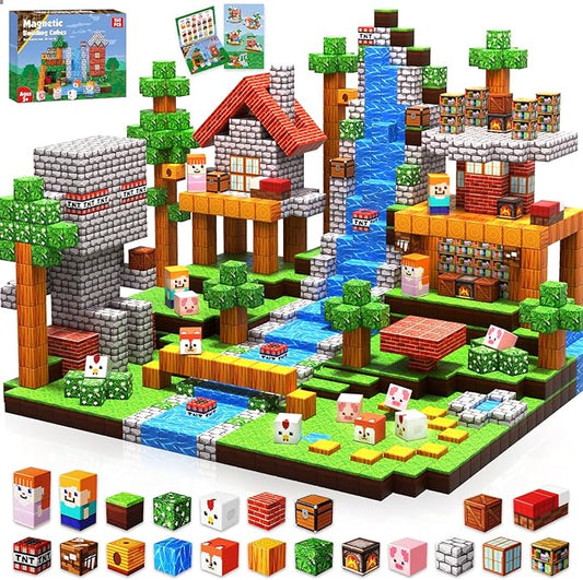 150PCS Magnetic Blocks - Magnetic Building Blocks, Stacking Magnets for Kids, Sensory Toy for STEM Montessori Sensory Toys for Kids 3+ Boys and Girls Christmas Birthday Gifts