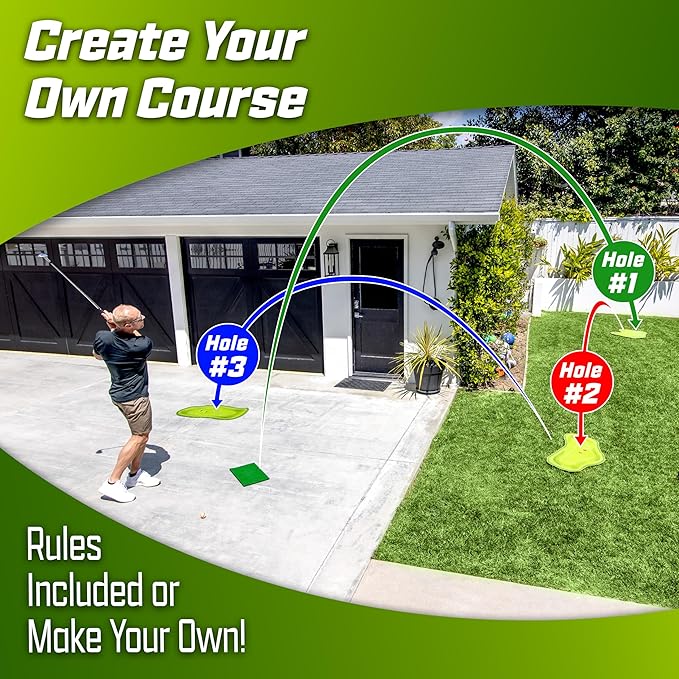 GoSports Chip N' Stick Links - Indoor & Outdoor Golf Game with Sticky Balls and Chipping Mat