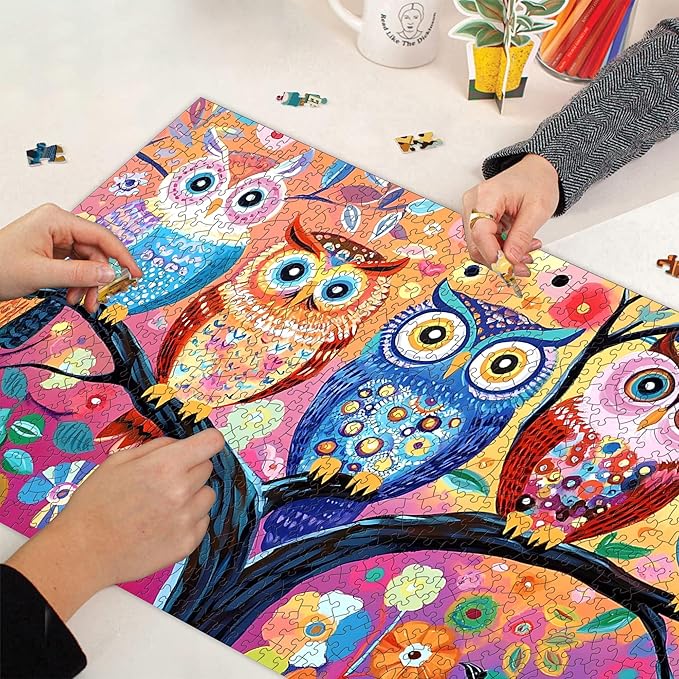 Bimkole Owl Puzzles for Adults 1000 Pieces, Animals Paper Jigsaw Puzzle 1000 Pieces - Fun and Challenging Family Decoration Puzzle Great Gift Idea, Finished Size is 31.5 x 16.14 in