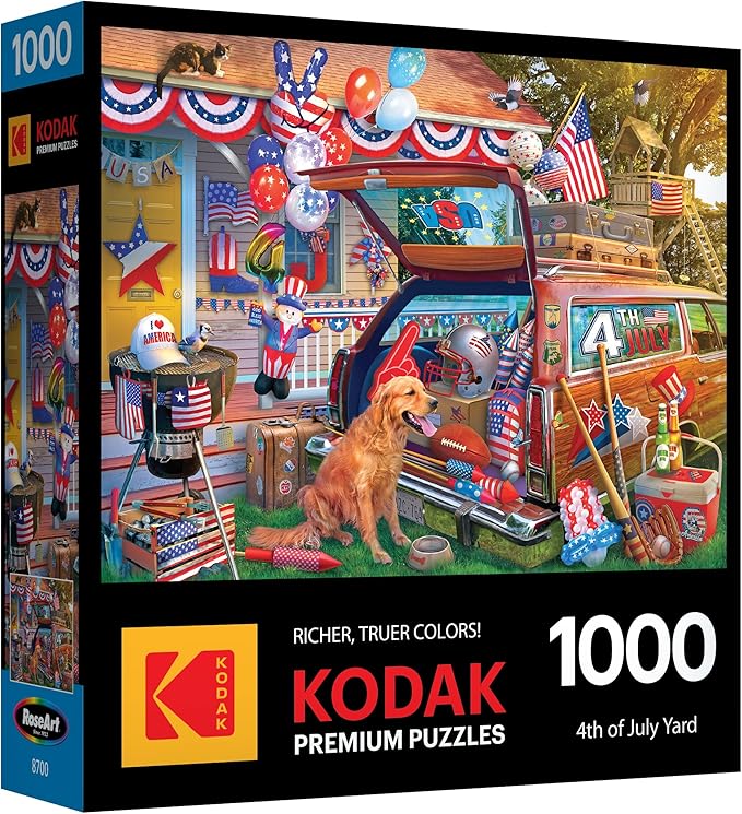 RoseArt - Kodak Premium - 4th of July Yard - 1000 Piece Jigsaw Puzzle for Adults - Patriotic Summer Fun