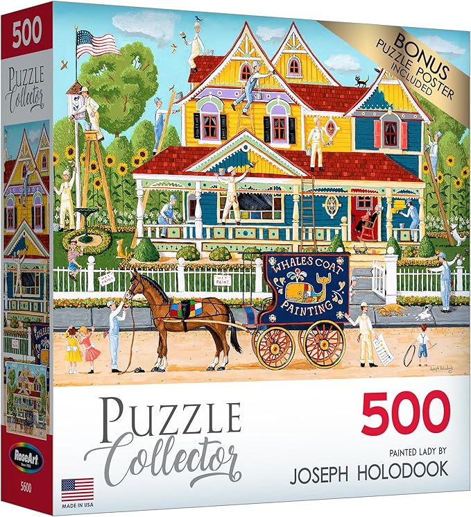 RoseArt - Puzzle Collector - Painted Lady - 500 Piece Jigsaw Puzzle for Adults