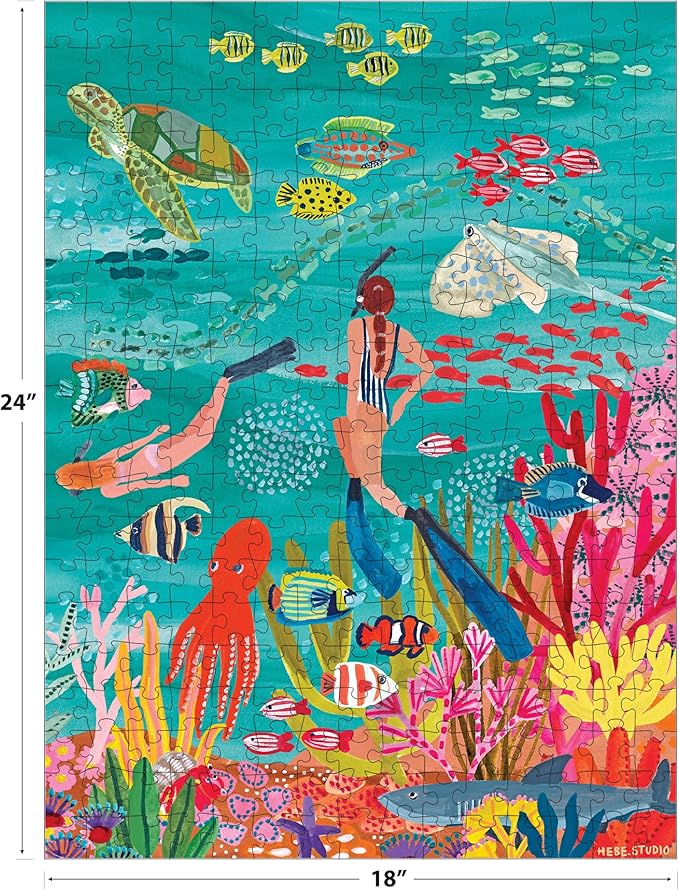 RoseArt - Hebe Studio - Under The Sea - 300 Piece Jigsaw Puzzle, Tropical Snorkel Scene Puzzle for Adults