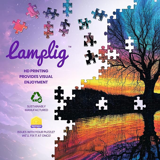 Puzzles for Adults 1000 Pieces - Tree of Life Aurora Jigsaw Puzzles - 1000 Pieces Puzzles with Letters on Back - Hard Challenging 1000 Piece Puzzle for Gift - 27.6x20.5 inch, 1:1 Poster