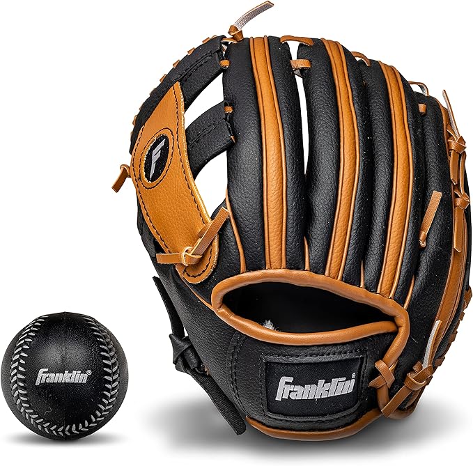 Franklin Sports Kids Baseball Gloves - RTP Youth Teeball Glove + Ball Set - Boys + Girls Teeball Mitt - Kids + Toddlers - 9.5"