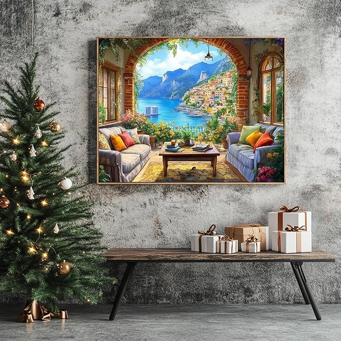 -Amalfi Coast- 500 Piece Jigsaw Puzzle for Adults - Challenging Puzzle Perfect for Game Nights - Finished Size is 20.5 x 15 -Gift for Christmas, Anniversary, Birthday,Family