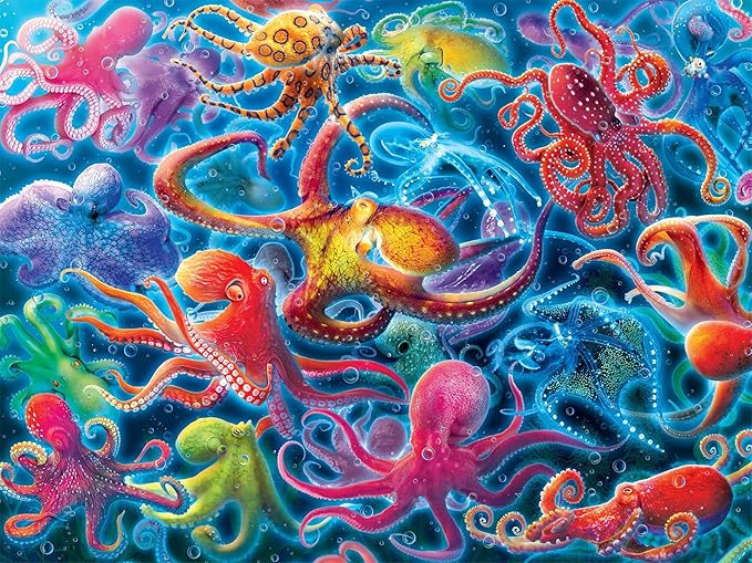 Ceaco - Glow in The Dark - Underwater Octopus - 750 Piece Jigsaw Puzzle