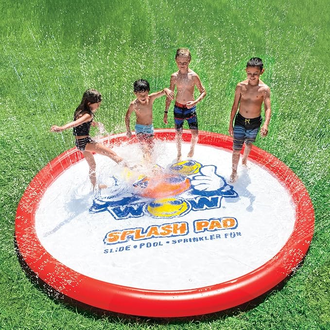 WOW Sports Giant Splash Pad, Durable wading pool with Built in Sprinklers