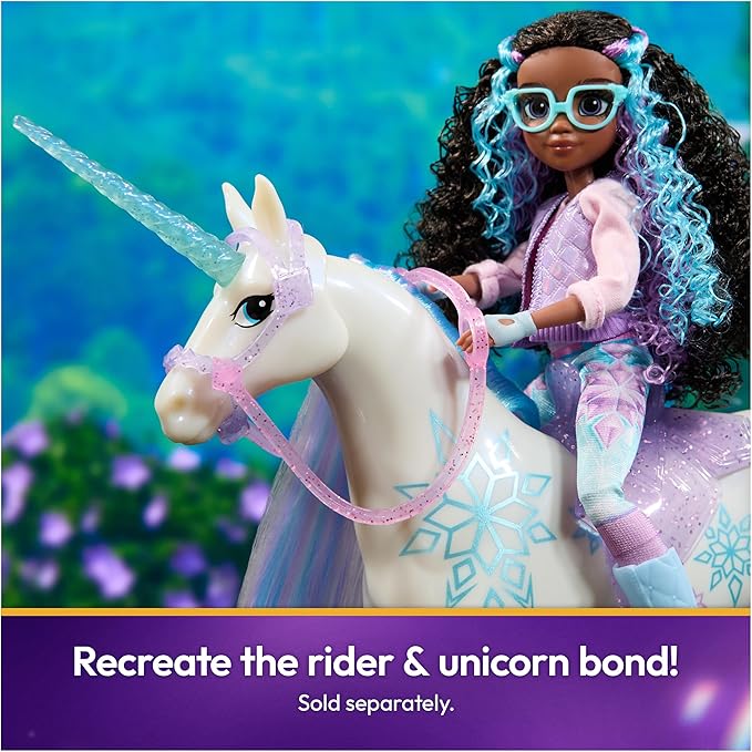 Unicorn Academy, Power of Friendship Glacier with Translucent Saddle & Bridle, 11”, Dolls & Unicorn Toys for Girls Ages 4 and up