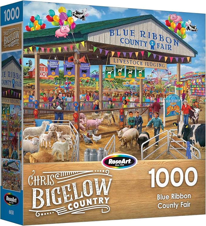 RoseArt - Chris Bigelow - Blue Ribbon County Fair - 1000 Piece Jigsaw Puzzle for Adults
