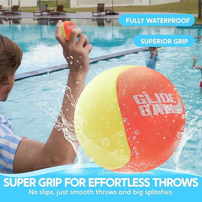 SYNCFUN 4 Pcs Skip Water Balls,Splash Water Bouncing Balls with Mesh Bag, Beach Toys for Kids, Pool Toys for Friends and Family, Fly Swimming Game Adults, Boys,Teens, Great for All Ages