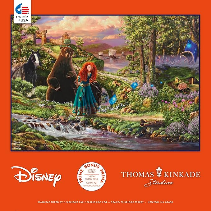 Ceaco - Disney - Pixar - Thomas Kinkade - Brave - 1000 Piece Jigsaw Puzzle for Adults - Challenging Puzzle Perfect for Game Nights