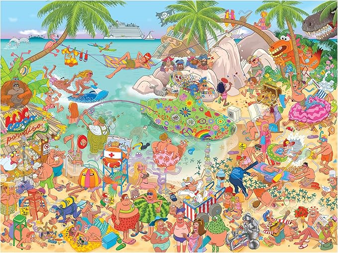 RoseArt - Cartoon Chaos - Loco Coco Paradise - 500 Piece Jigsaw Puzzle for Adults