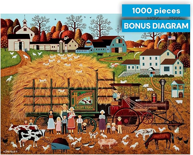 Buffalo Games – Honeynut Valley Farm Jigsaw Puzzle, 1000 Piece Puzzle for Adults, Charles Wysocki Farm Artwork