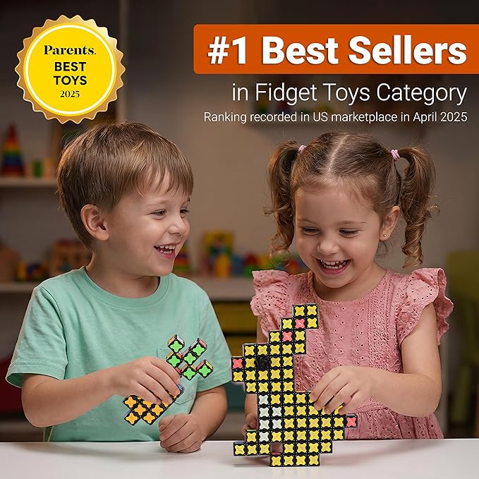 TOSY Magnet Cube 4x4 - 70 Blocks, 560 Magnets, Easter Basket Stuffers for Kids, Multipurpose: Creative Building Blocks, Transformable Fidget Spinner, Puzzle/Infinity Cube, Glowing STEM Toy