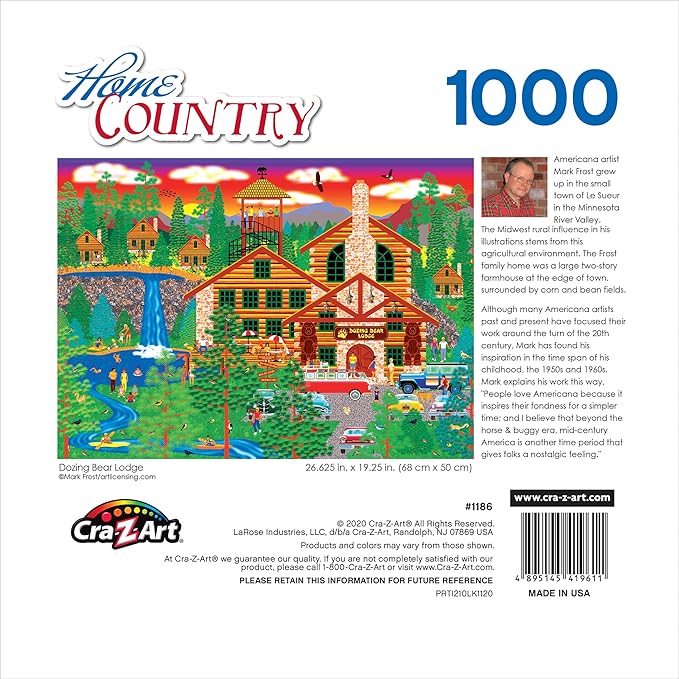 RoseArt - Home Country - Dozing Bear Lodge - 1000 Piece Jigsaw Puzzle for Adults