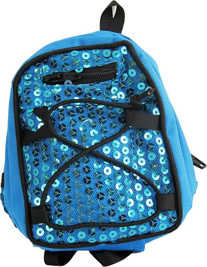 American Fashion World Doll Teal Sequin School Backpack for 18-Inch Dolls | Premium Quality & Trendy Design | Dolls Accessories for Popular Brands