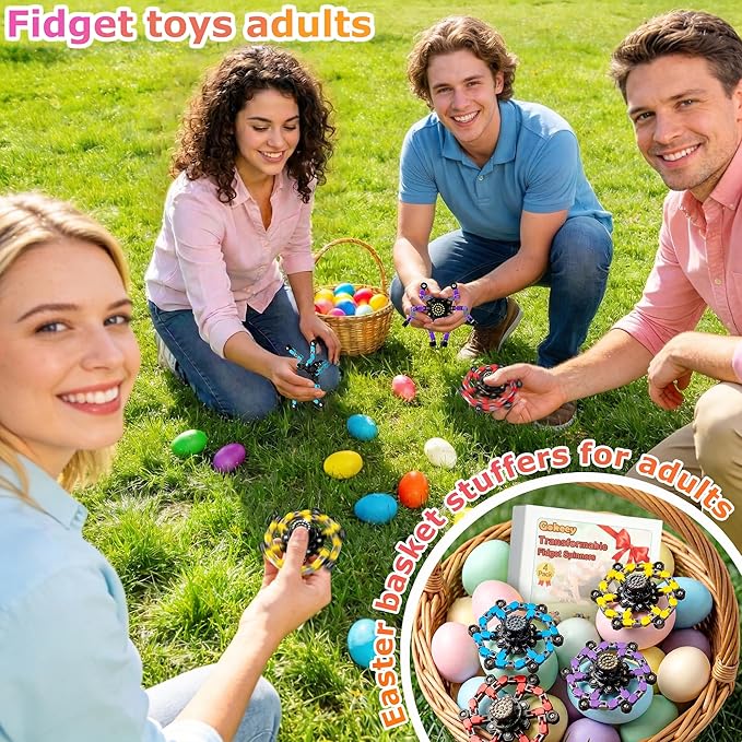 Easter Basket Stuffers Travel Toys for 8 9 10 Year Old Boys Transformable Fidget Spinners Toys for Kids and Adults Birthday Gifts for Teens