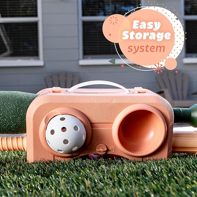 Franklin Sports USA Softball Kids Softball Batting Tee Set - Jumbo Plastic Softball Bat, Ball + Tee - Adjustable + Portable for Youth + Toddlers - Fold Away