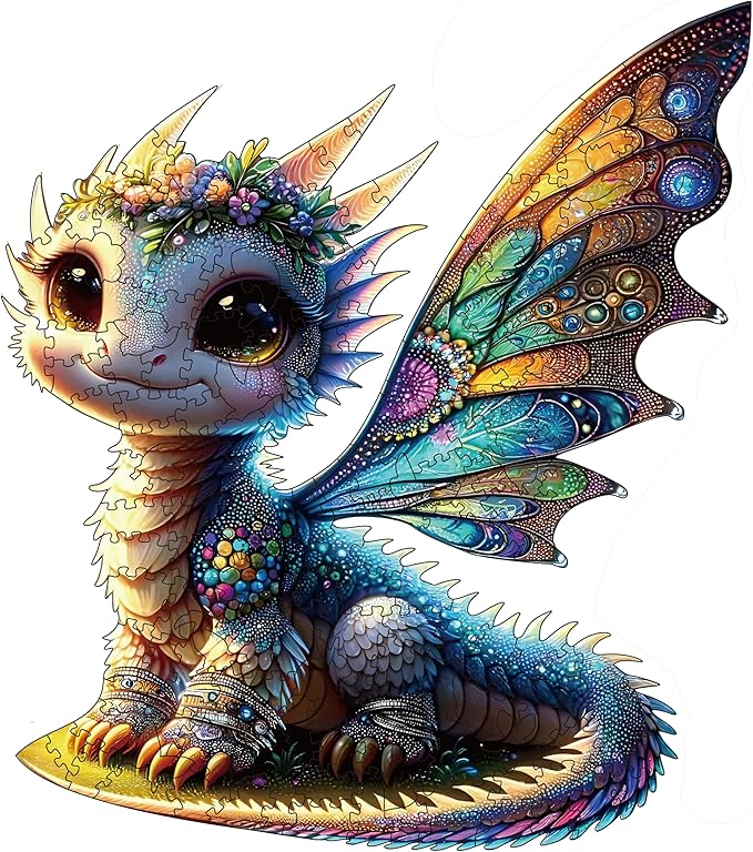 Wooden Puzzles for Adults, Dragon Wooden Puzzles 200 Pieces, Irregular Animals Fun Puzzles for Adults