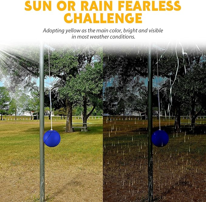 Shappy Tetherball Soft Tether Balls and Rope Set Game Replacement Tetherball Set Rubber Tether Ball Equipment for Kids Adults Indoor Outdoor Playground Yard Backyard Play