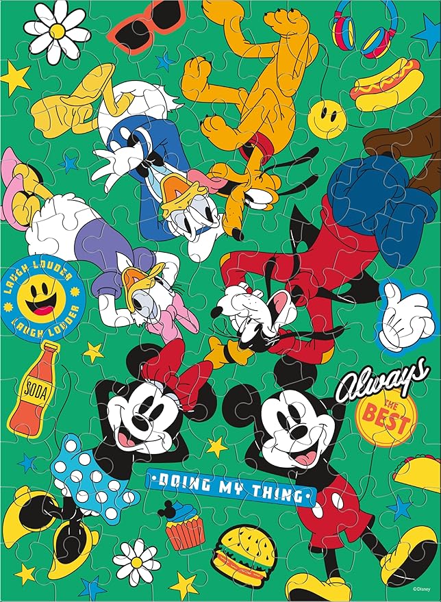 Ceaco - Disney - Mickey and Friends - Mickey Party of Six - Glow in the Dark -100 Piece Jigsaw Puzzle