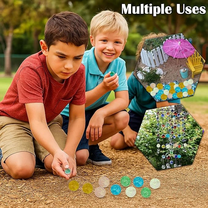 ARSUK Large Glass Shooter Marbles for Decoration 25mm/1 inch 10pcs Assorted Colour Marble Game, Marble Run Accessories Learning and Recreational, Sports & Outdoor Play (10pcs Glowinthe Dark Marbles)