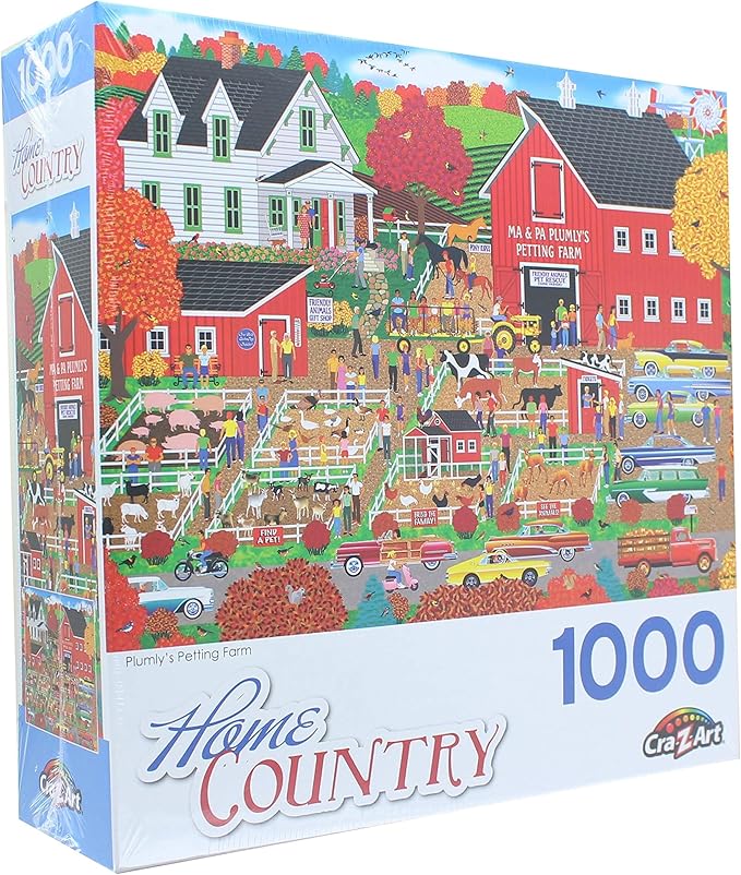 RoseArt - Home Country - Plumly's Petting Farm - 1000 Piece Jigsaw Puzzle for Adults