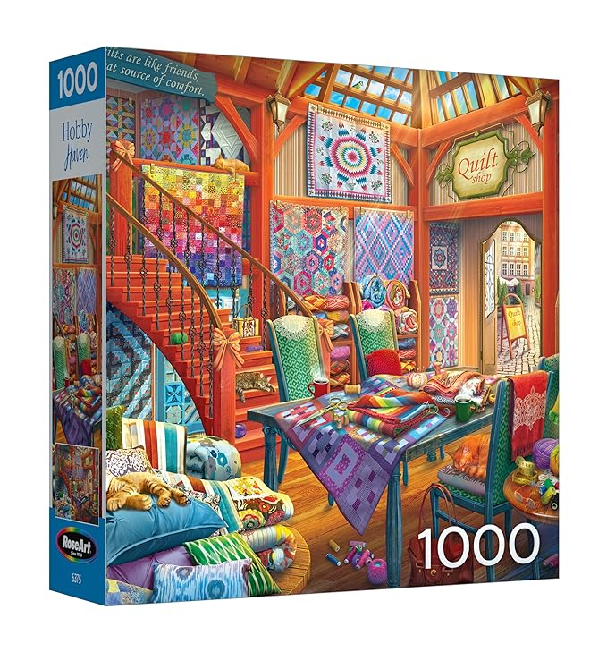 RoseArt - Hobby Haven - Quilt Shop - 1000 Piece Jigsaw Puzzle for Adults