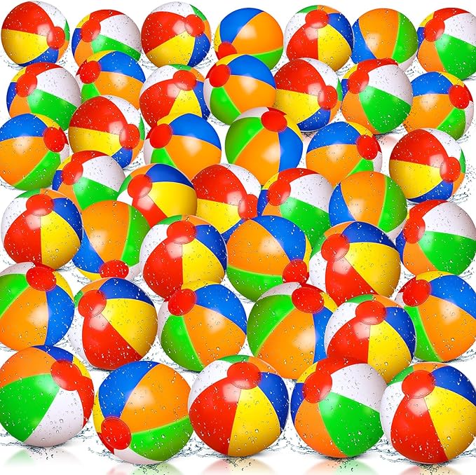 Zhanmai 100 Pack Inflatable Beach Balls 5 Inch Summer Beach Ball Pool Party Toy for Kids and Adults Blow Up for Party Favor Daily Game Toys Birthday Decorations (Rainbow Color)
