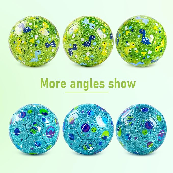 Toddler Soccer Ball Size 2 Size 3 - Small Soft Kids Ball 2 Pack for Ages 1-5 3-8 - Cartoon Sports Toy Boys Girls - Easter Basket Stuffers for Toddlers Kids - Soccer Gift for Indoor Outdoor Games
