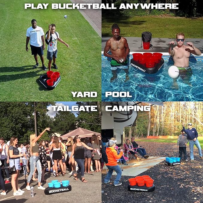 BucketBall | Original, Largest & Most Durable Brand | Supports USA Jobs | Ultimate Outdoor & Tailgate Game | Perfect for Beach, Pool, Lawn, Yard, Camping