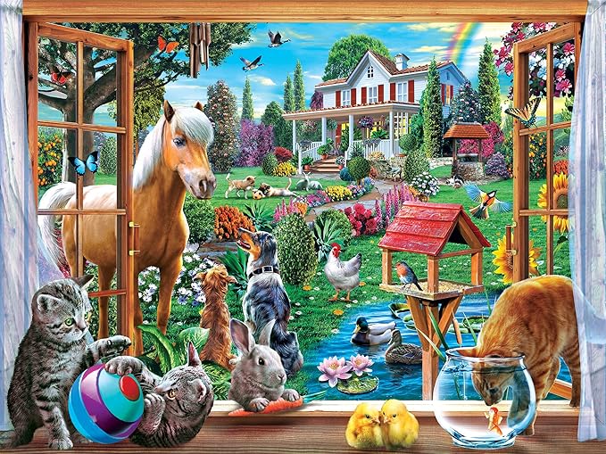 MasterPieces 400 Piece Jigsaw Puzzle For Adults, Family, Or Youth - Peeking Through - 18"x24"