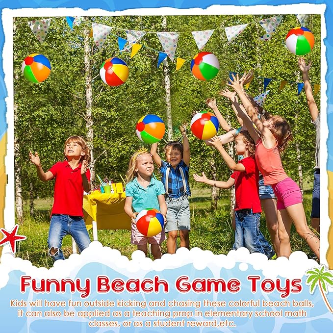 Zhanmai 100 Pack Inflatable Beach Balls 5 Inch Summer Beach Ball Pool Party Toy for Kids and Adults Blow Up for Party Favor Daily Game Toys Birthday Decorations (Rainbow Color)