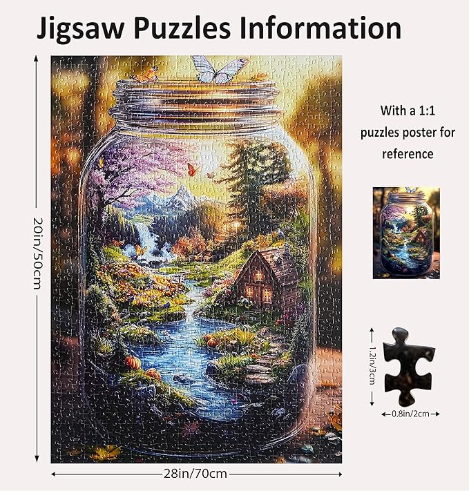 Jigsaw Puzzles for Adults 1000 Pieces Impossible Hard Difficult Challenging Puzzles for Adults 1000pc Puzzles World in Bottle Nature's Dream Jigsaw Puzzle 1000 Pieces 28 x 20 inch
