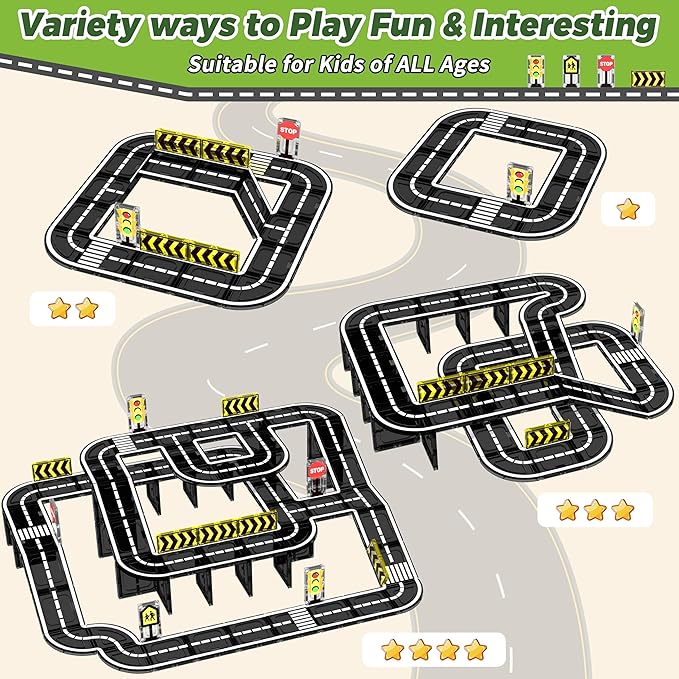 Magnetic Tiles Road Expansion Set, STEM Magnetic Building Blocks for Kids Ages 3-5 4-8 5-7, Preschool Learning Sensory Kids Toys for Toddler Birthday