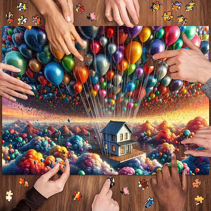 Jigsaw Puzzles for Adults 1000 Pieces, Interlock Perfectly No Dust, Impossible Difficult Hard Fun 1000 Piece Jigsaw Puzzles for Adults-1:1 Poster-Balloon House
