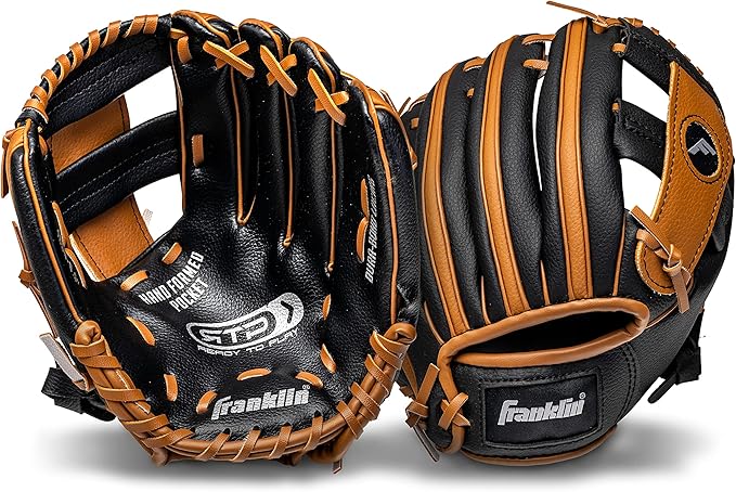 Franklin Sports Kids Baseball Gloves - RTP Youth Teeball Glove + Ball Set - Boys + Girls Teeball Mitt - Kids + Toddlers - 9.5"