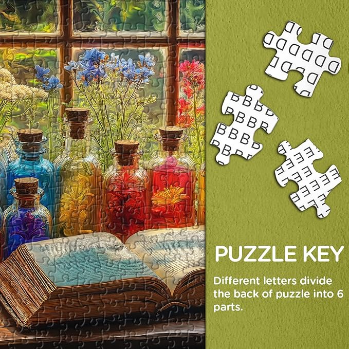 Flower Puzzles for Adults 1000 Pieces, Colorful Bottles Wildflower Puzzle, Beautiful Plant Floral Art Theme for Wall Decor