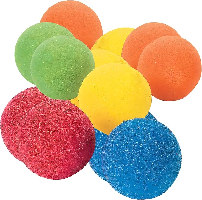 Sponge Balls - Fun Toy Games - Arts & Crafts - Color Recognition Activities - 2.5" - 12 Pieces