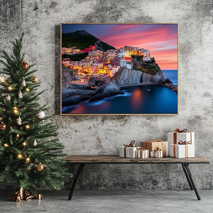 Cinque Terre Sunset- 1000 Piece Jigsaw Puzzle for Adults - Challenging Puzzle Perfect for Game Nights - Finished Size is 20.5 x 15 -Gift for Christmas, Anniversary, Birthday,Family